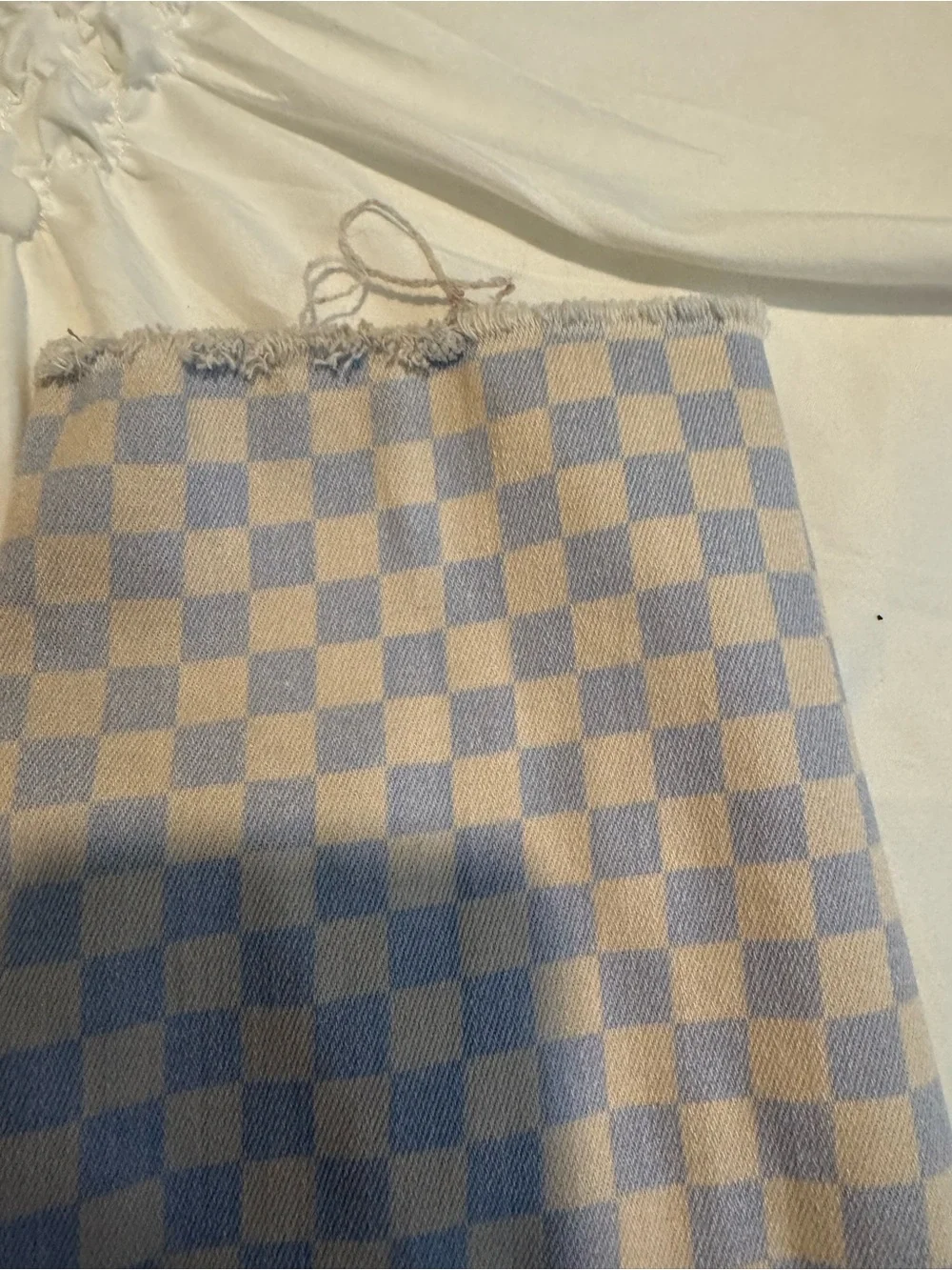 Old Navy Kids Checkerboard Jeans - Light Blue & White